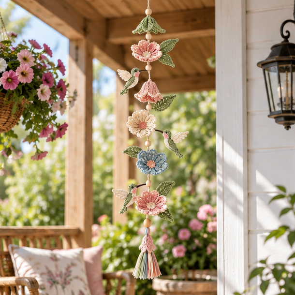 Hummingbird Garden Crochet Garland DIY Kit