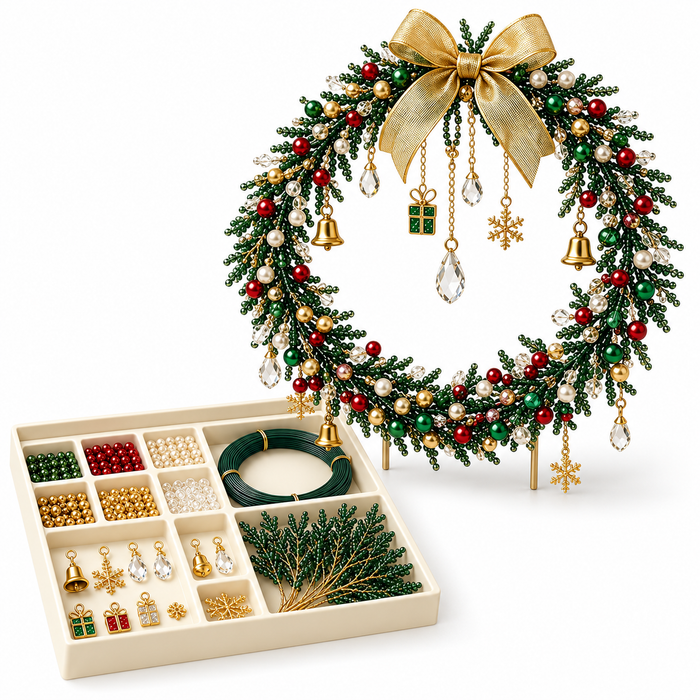 DIY Beaded Christmas Wreath Craft Kit