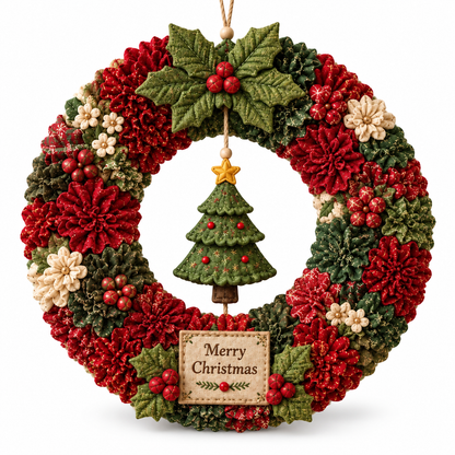 3D Fabric Christmas Tree Wreath DIY Kit