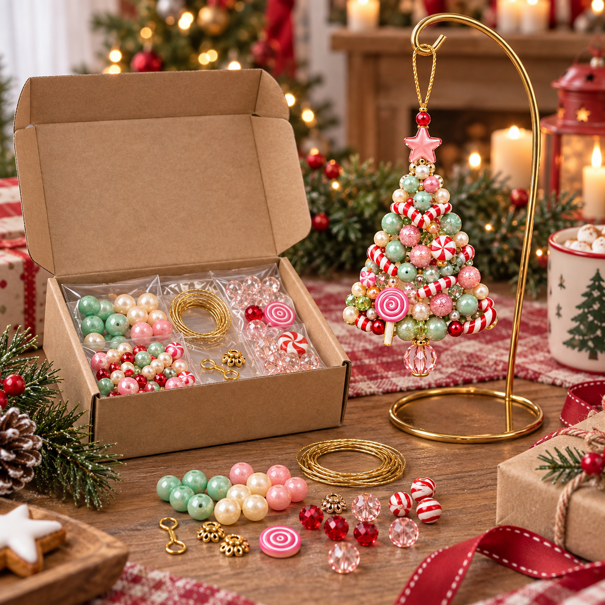 Pastel Candy Beaded Christmas Tree DIY Kit