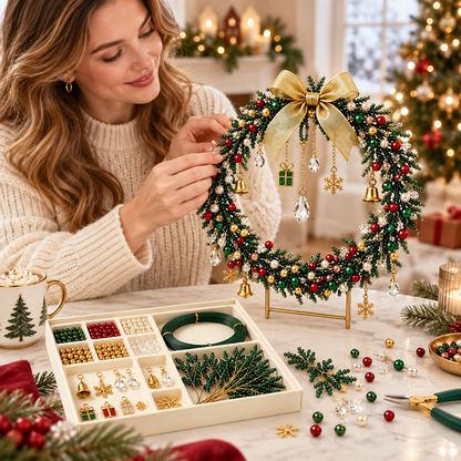DIY Beaded Christmas Wreath Craft Kit